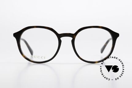 Gucci GG1004O Noble Panto Eyewear Unisex, interesting brownish-tortoise acetate frame, Made for Men and Women
