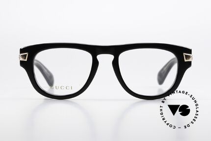 Gucci GG1519O Thick Black Frame Rosé Gold, very solid black acetate front, UNISEX eyewear, Made for Men and Women
