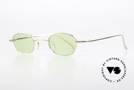 Christian Roth 14007 Pure Titanium Made in Japan, 22kt GP gold-plated frame with light green lenses, Made for Men and Women