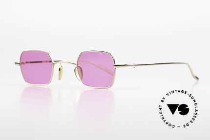 Christian Roth 14004 Pure Titanium Gold-Plated, 22kt GP gold-plated frame with pink sun lenses, Made for Men and Women