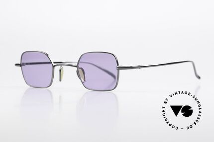 Christian Roth 14004 Pure Titanium Avantgarde, gunmetal frame with purple sun lenses, UNISEX, Made for Men and Women
