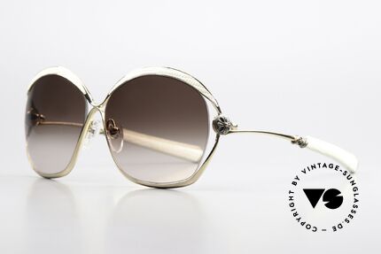 Chrome Hearts Fluffer White Lizard Leather Frame, oversized design with brown gradient lenses, Made for Women