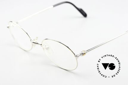Cartier Saturne - S Oval Luxury Frame Unisex, precious, platinum-plated frame in small size 49/19, 130, Made for Men and Women