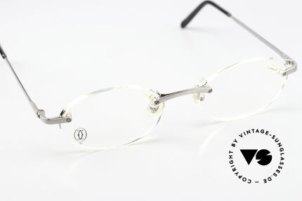 Cartier T-Eye Oval Titanium Frame Rimless, UNWORN Cartier original from 2006 with case, Made for Men and Women