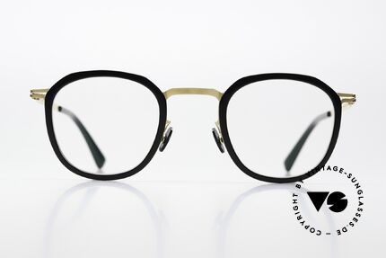 Mykita Birk Square Panto Black Gold, LITE collection with additional acetate rings / inlays, Made for Men and Women