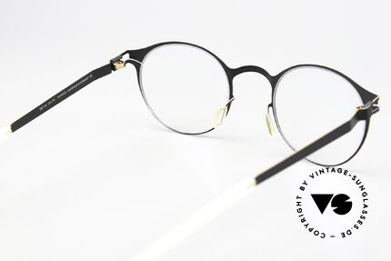 Mykita Isaac Panto Black Gold Edges, the frame can be glazed optionally (optical / sun lenses), Made for Men and Women