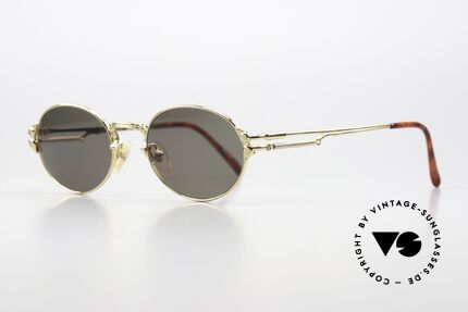 Jean Paul Gaultier 55-4173 Oval Vintage Sunglasses, 22kt GOLD-PLATED; sun lenses with 100% UV protect., Made for Men and Women
