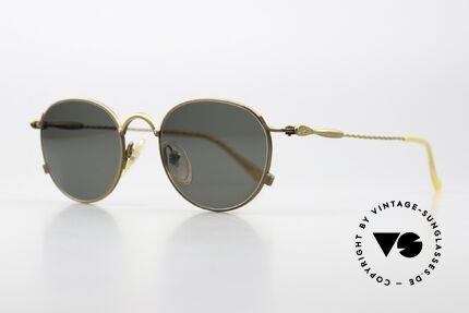 Jean Paul Gaultier 55-2172 Vintage Round Sunglasses, matt gold JPG frame in high-end quality; vertu, Made for Men and Women