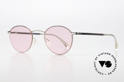 Mykita Tona Panto Sunglasses Small, color code 051 = Shiny Silver / Jellypink Solid Lenses, Made for Men and Women