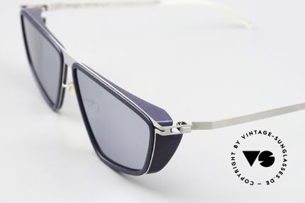 Mykita Mylon Tribe Silver Mirrored Navy Blue, futuristic designer sunglasses from Berlin, Made for Men and Women