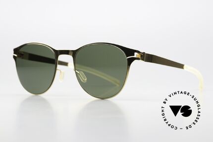 Mykita Zach With Polarized Sun Lenses, color 013 "Glossy Gold" with POLARIZED sun lenses, Made for Men and Women