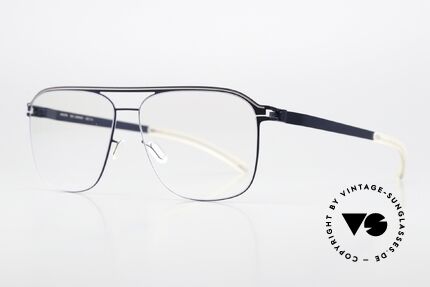 Mykita Adriano Coloring Navy Dark Sand, color 466 "Navy Dark Sand" with clear DEMO lenses, Made for Women