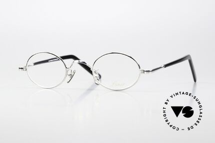 Lunor VA 101 Small Oval Vintage Eyewear, precious platinum-plated finish; "A" = acetate temples, Made for Men and Women
