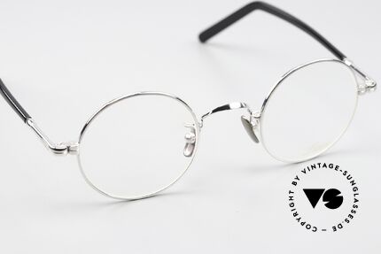 Lunor VA 110 Round Frame Platinum, platinum-plated front and temples with acetate cover, Made for Men and Women