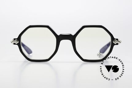 Chrome Hearts Clitco Octagonal Luxury Glasses, unisex specs: black and 925 sterling silver, Made for Men and Women