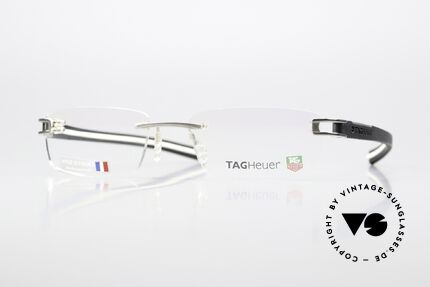Tag Heuer 7643 Fold Avantgarde Eyewear Rimless, color color 003 = "black / white" - Ruthenium, Made for Men