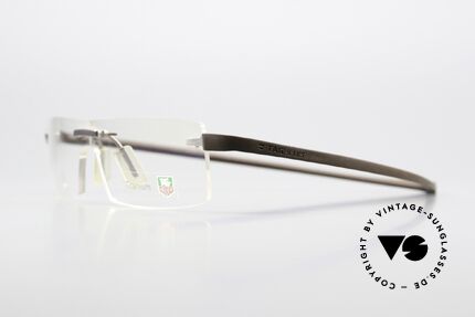 Tag Heuer 3502 Reflex Rimless Sports Eyewear, with “racing” temples made of elastomer rubber, Made for Men