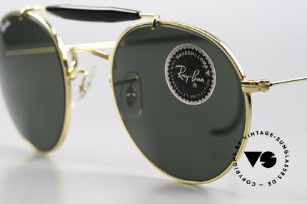 Ray Ban Outdoorsman Round Super Rare Round Version, made in the 80's and 90's by Bausch&Lomb, USA, Made for Men and Women