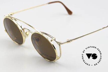 Giorgio Armani 132 Panto Frame Round Clip On, the sun clip is not by G. Armani; but fits very well, Made for Men and Women