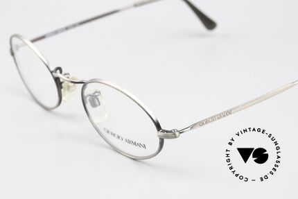 Giorgio Armani 118 Rare Old Oval 90's Glasses, elegant frame finish in antique silver, made in Italy, Made for Men