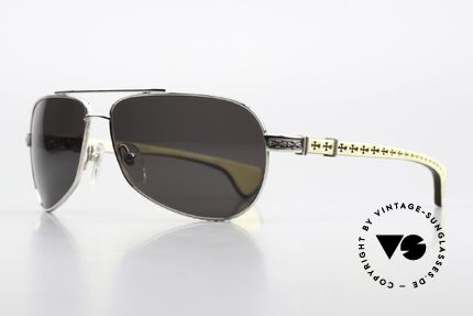 Chrome Hearts The Beast 1 Precious Wood Sunglasses, SS-WT/EB = Shiny Silver - White / Ebony Wood, Made for Men