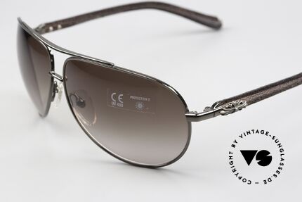 Chrome Hearts Baby Gravy Leather Shades 2004 Aviator, DB-BRDL: dark brown / brown destroyer leather, Made for Men and Women