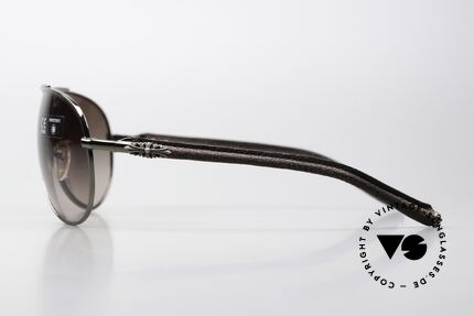 Chrome Hearts Baby Gravy Leather Shades 2004 Aviator, non-reflective ZEISS sun lenses; brown-gradient, Made for Men and Women