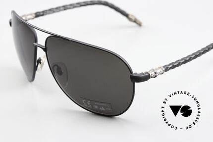 Chrome Hearts Double Dip Leather Shades 2002 Aviator, col. code MBK-BLK: matte black / black leather, Made for Men and Women