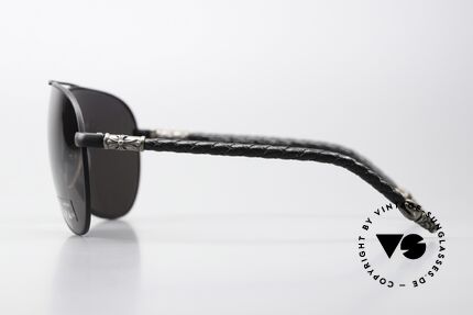Chrome Hearts Double Dip Leather Shades 2002 Aviator, non-reflective ZEISS sun lenses in 'dark gray', Made for Men and Women