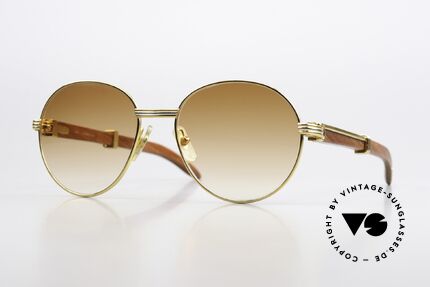 Cartier Bagatelle Bubinga Precious Wood Frame, rare, precious CARTIER vintage sunglasses from 1990, Made for Men and Women