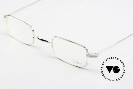 Lunor T3-E-MT PP Square Titan Frame Platinum, precious square model; reading glasses for gentlemen, Made for Men