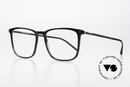 Mykita Amak Square Frame All Black, acetate frame front with characteristic Mykita temples, Made for Men and Women