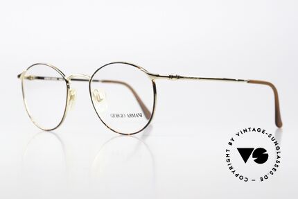 Giorgio Armani 132 49mm Gold-Plated Chestnut Brown, true 'gentlemen glasses' in tangible premium-quality, Made for Men