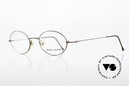 Giorgio Armani 281 Oval 90's Glasses No Retro, metal frame with noble bronze-brown finish; unisex, Made for Men and Women