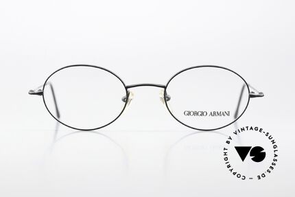 Giorgio Armani 281 90's Metal Frame Black, oval frame design, M size 48/20; classic unisex specs, Made for Men and Women