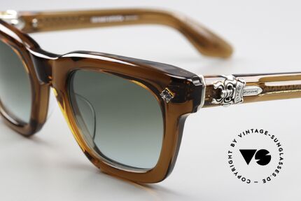 Chrome Hearts Donnysoffergisms Luxury Punk Sunglasses, solid acetate sunglasses in 'cheesenut / sea', Made for Men and Women