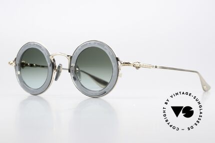 Chrome Hearts Cliticism Round Luxury Sunglasses, SLT = Slate / GP = Gold-Plated frame finish, Made for Men and Women