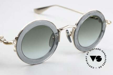 Chrome Hearts Cliticism Round Luxury Sunglasses, high-end ZEISS sun lenses in green-gradient, Made for Men and Women