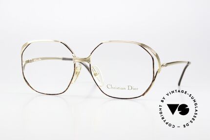Christian Dior 2476 1980's Frame Gold-Plated, flashy C. DIOR designer eyeglasses from 1987, Made for Women