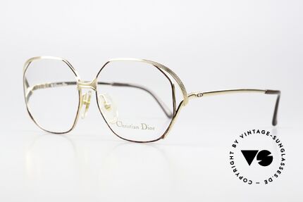 Christian Dior 2476 1980's Frame Gold-Plated, GOLD-PLATED frame with 'chestnut' accents, Made for Women