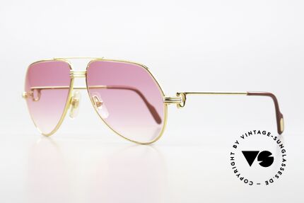 Cartier Vendome LC - S 1980's Fashion Pink Lenses, this pair (with L.Cartier decor) is SMALL size 56-14,130, Made for Men and Women
