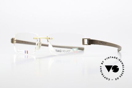 Tag Heuer 7104 Fold Rimless Frame Rubber Temples, with “racing” temples made of elastomer rubber, Made for Men