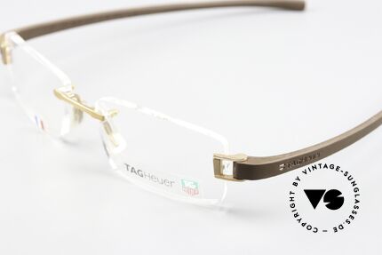 Tag Heuer 7104 Fold Rimless Frame Rubber Temples, ideal wearing comfort (temples adapt to the face), Made for Men