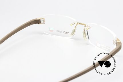 Tag Heuer 7104 Fold Rimless Frame Rubber Temples, unworn NOS, copper-gold / brown, made in France, Made for Men