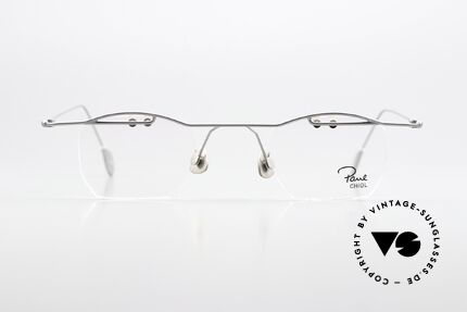 Paul Chiol 02 Rimless Specs With Upper Bar, lenses are fixed to the frame with small screws, Made for Men and Women Paul Chiol 02 Rimless Specs With Upper Bar, lenses are fixed to the frame with small screws, Made for Men and Women