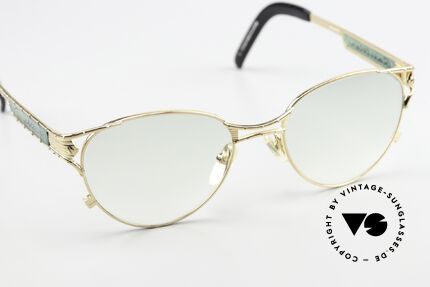 Jean Paul Gaultier 56-4179 No Retro Designer Shades 90s, light green tinted sun lenses (also wearable at night), Made for Men and Women