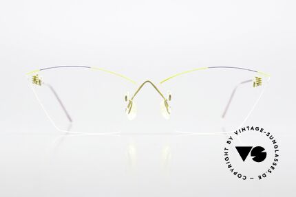 Lindberg 231 Air Titan Great Old Lindberg Frame, bicolor frame (purple and yellow) with lens shape '231', Made for Women