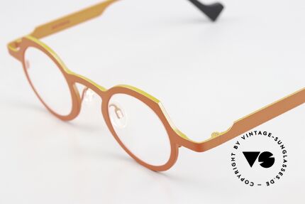 Theo Belgium Asia Titanium Frame Neon Orange, avant-garde eyeglasses for ladies and gentlemen, Made for Men and Women