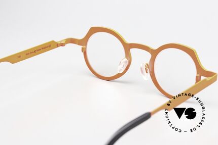 Theo Belgium Asia Titanium Frame Neon Orange, unworn; like all our unique Theo eyewear specs, Made for Men and Women