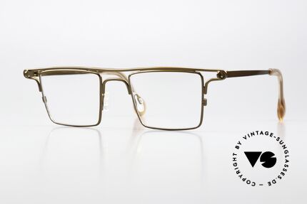Theo Belgium Ampere Square Eyeglasses In Brass Details